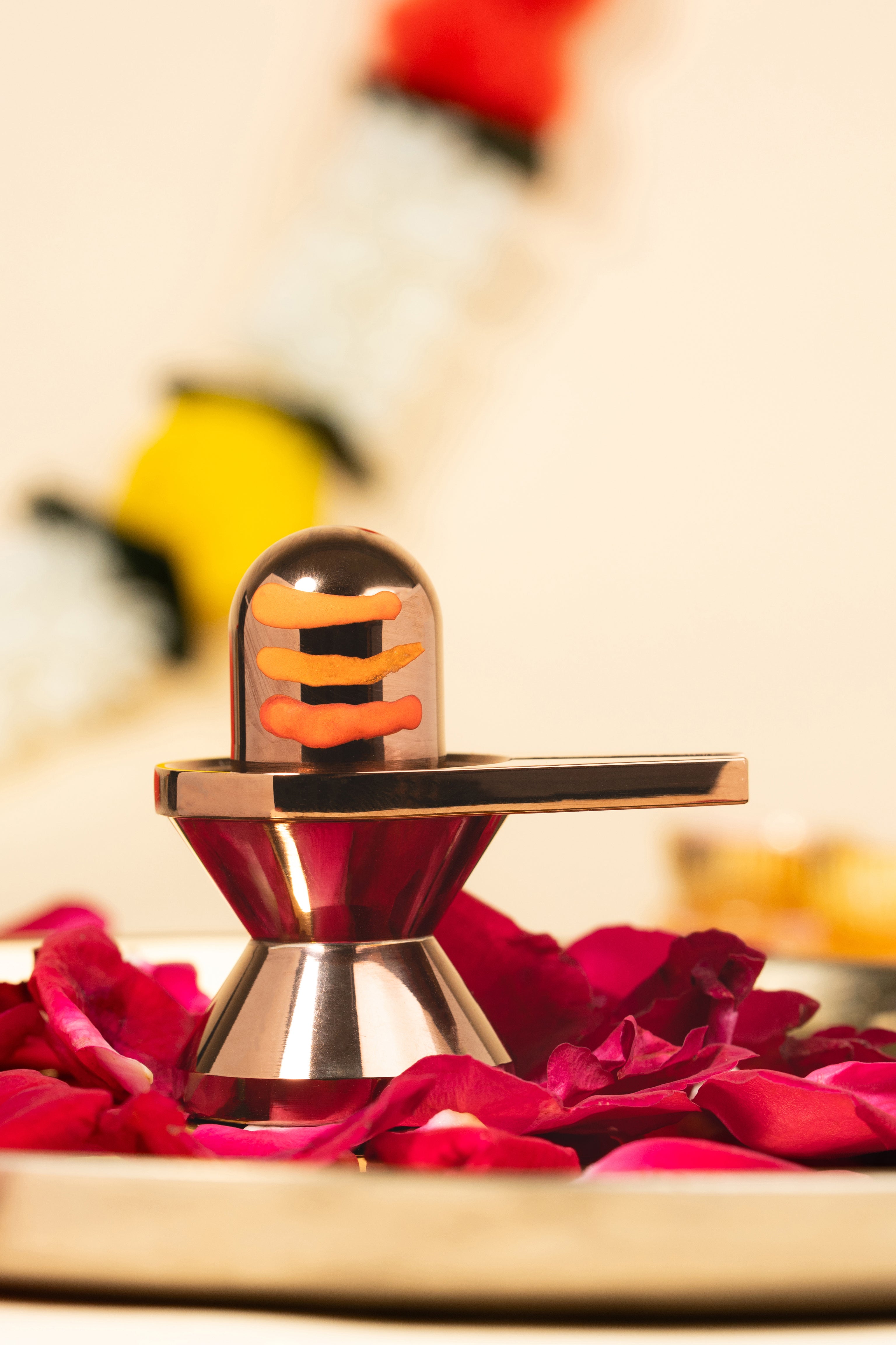 Modern Rose Gold Shivling Sculpture – Religious Decor & Gift Item