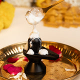 Premium Matt Black Shivling with OM – Elegant Spiritual Decor for Home and Office Temple