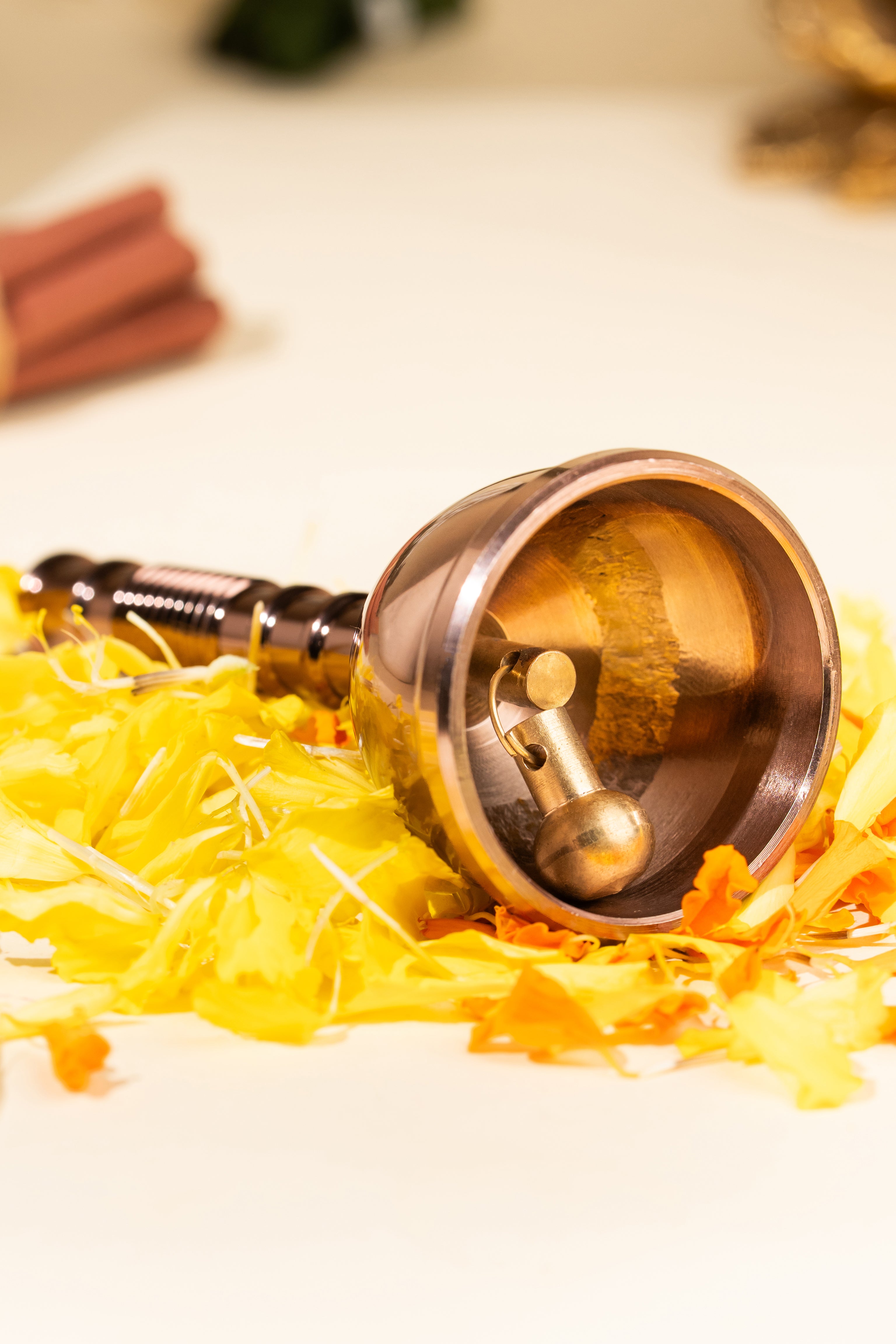 Handcrafted Brass Ritual Bell – Decorative Spiritual Bell for Meditation & Home Décor