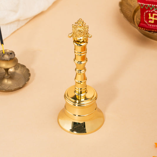 Gold Murti - Handcrafted Brass Ritual Bell – Decorative Spiritual Bell for Meditation & Home Décor