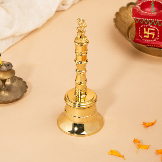 Gold Hanuman Divine Bell – Handcrafted Brass Ritual Bell for Strength & Protection