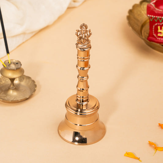 GaneshVibe Rose Bell – Handcrafted Brass Spiritual Bell