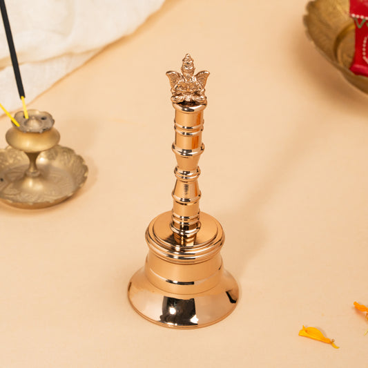 Sacred Garuda Rose Gold Bell – Premium Brass Bell for Spiritual Strength