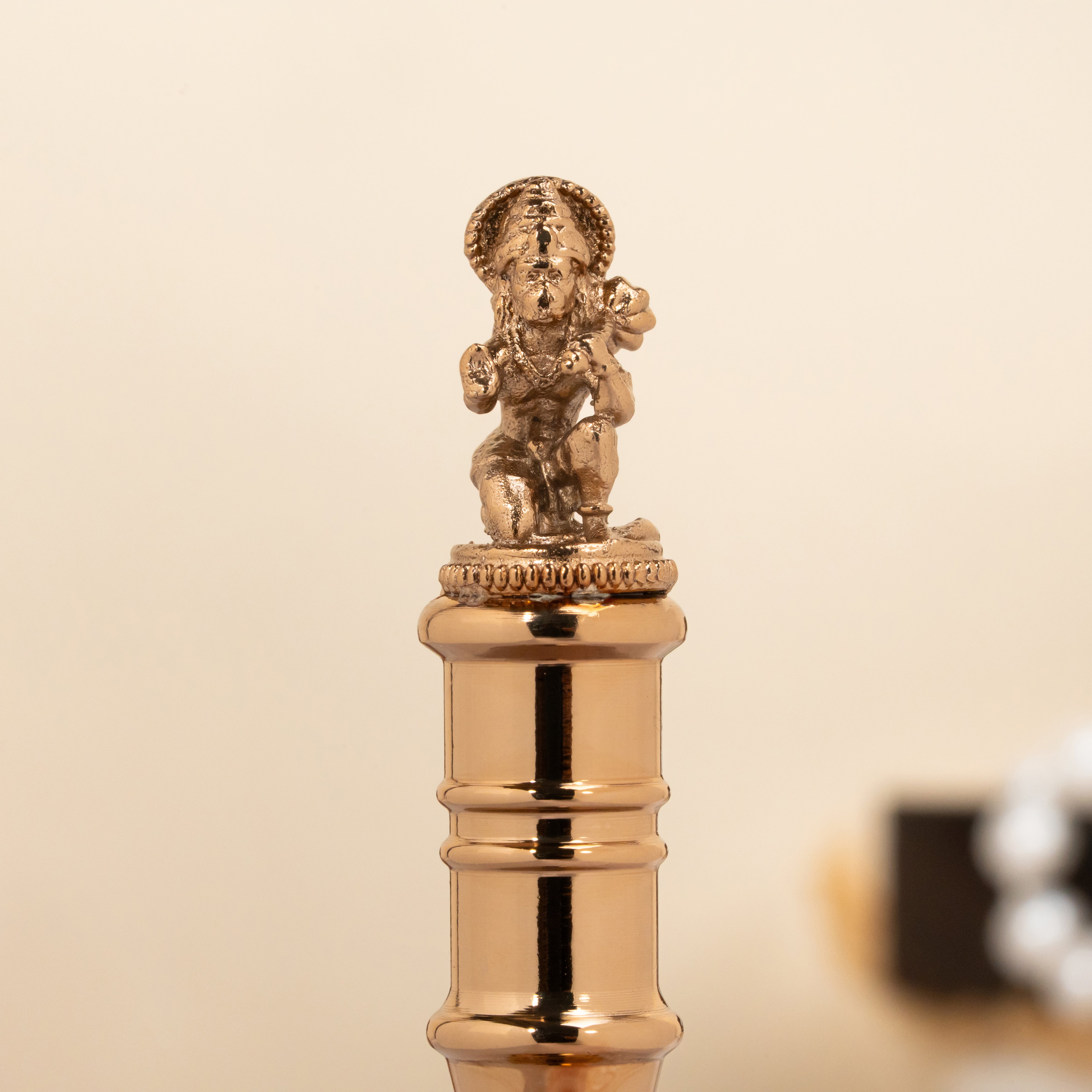 Hanuman Kripa Rose Gold Bell – Decorative Brass Ritual Bell for Sacred Spaces