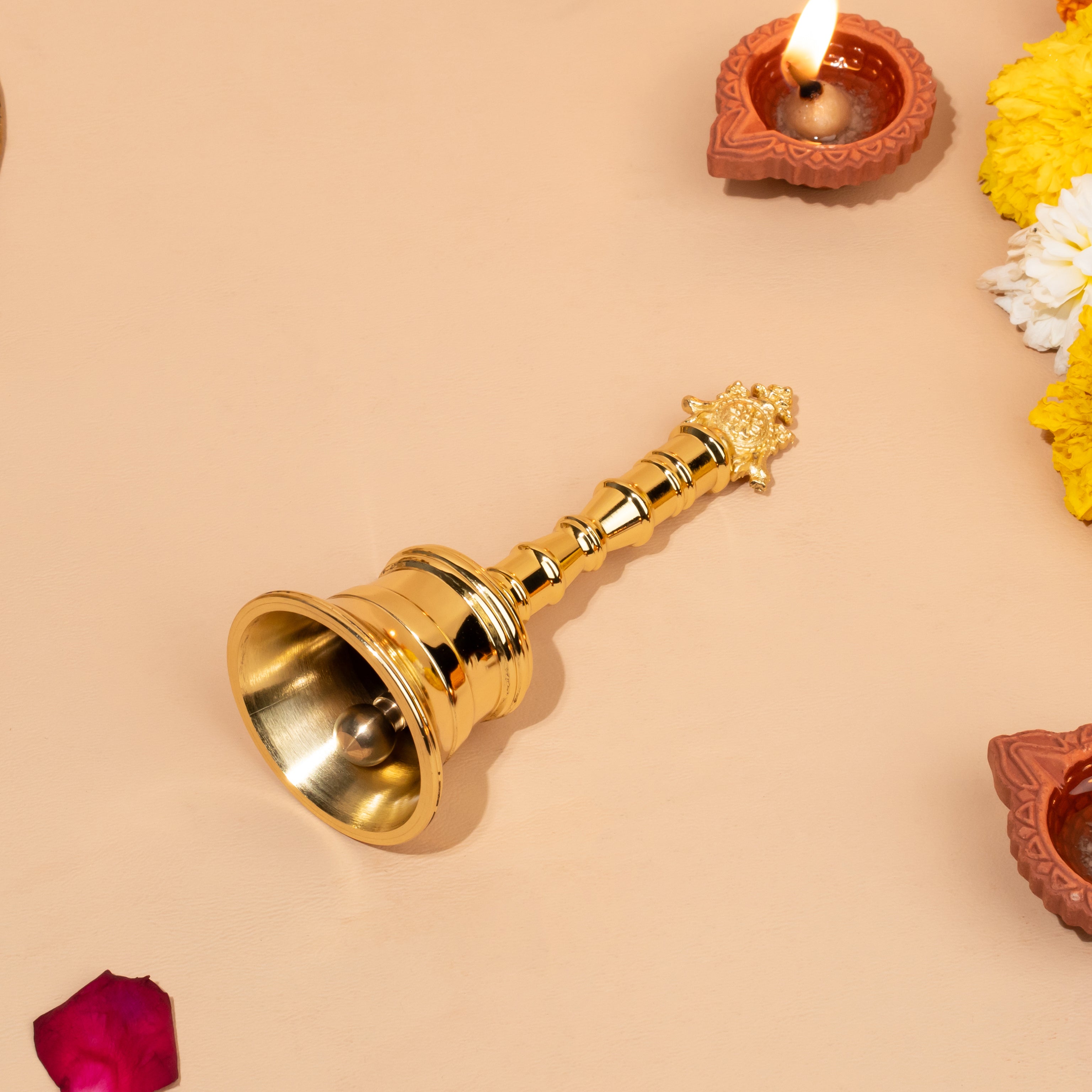 Gold Murti - Handcrafted Brass Ritual Bell – Decorative Spiritual Bell for Meditation & Home Décor