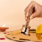 Hanuman Kripa Rose Gold Bell – Decorative Brass Ritual Bell for Sacred Spaces