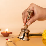Divine Kamdhenu Rose Bell – Handcrafted Brass Bell for Peace & Prosperity